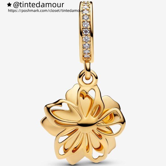 Pandora Blue Blossom Dangle Charm - Picture 2 of 5